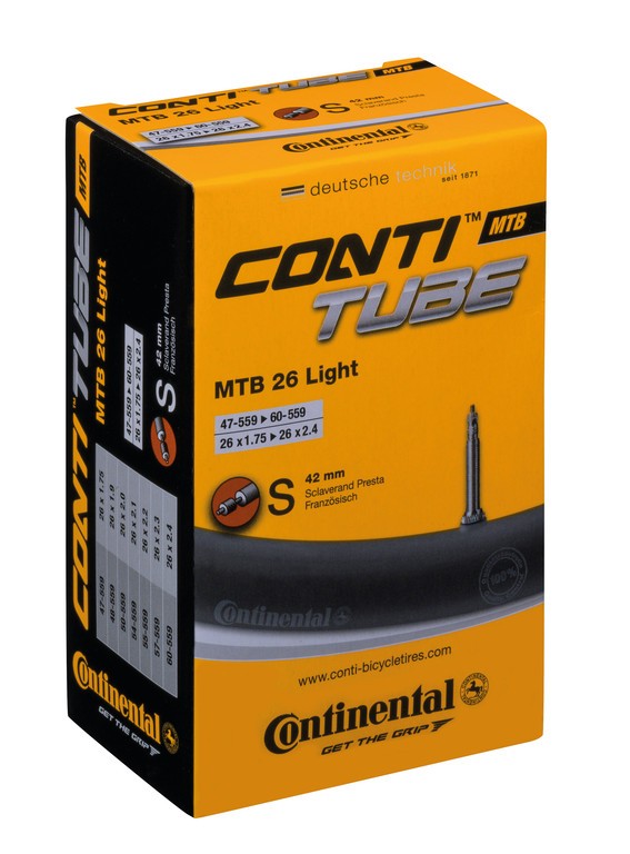 Cámara de aire ligera Conti MTB 26 26x1,75-2,40" 47/60-559 VP 42 mm