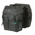 Bolsa doble Basil Discovery 365D M, negra, cuerpo a cuerpo, 30 x 14 x 31 cm, 18 l