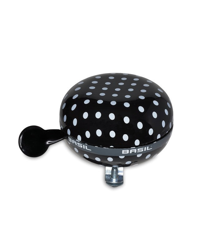 Campanello Ding-Dong Polka Dot black/white dots, met., Ø80mm, 7x7x5cm
