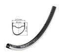 Llanta asimétrica DT Swiss RR 411 de 28", negra, 24 agujeros, 622-18, LV 6,5 mm