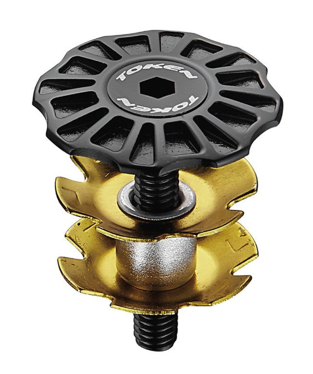 Tapón A-Head TOKEN Arsenal Top Cap 1 1/8" negro, CNC con araña