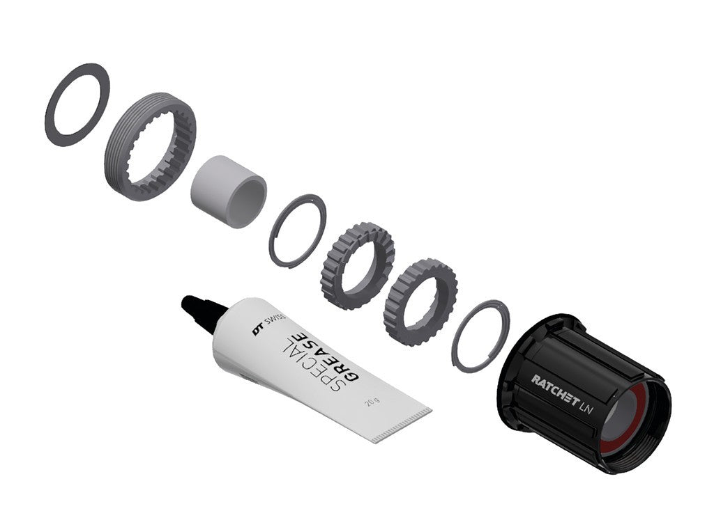 Service-Kit für DT Swiss Nabe RP 3 mit Sperrklinke in Ratsche LN, ShimRD11S alle, 18T