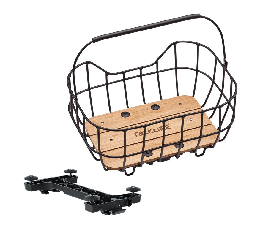 Cesta de sistema Racktime Baskit Breeze 2.0 47x35x24cm, negra, 25l, Snapit 2.0