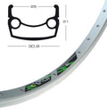 Llanta Exal XL 25 de 26", plateada, 36 agujeros, 559-25, LV 8,5 mm