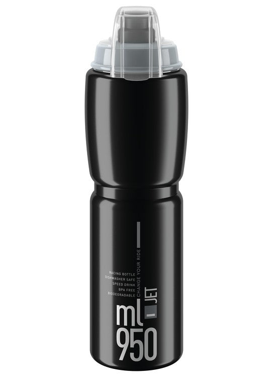 Borraccia Elite Jet Plus 950ml, nero/grigio, polietilene