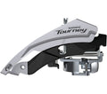Umwerfer vorne Shimano Tourney Dual Pull Top Swing, 34,9+31,8,63-66°, 3x6/7/8-fach.
