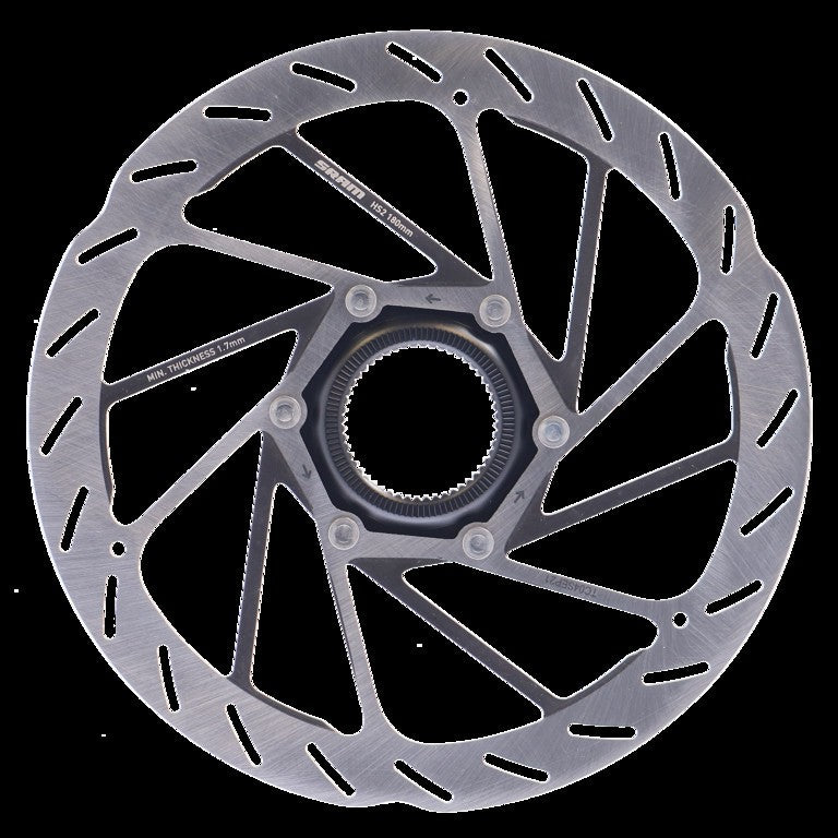 Disco freno SRAM DB HS2 Ø180mm, arg, Centerlock, arrotondato