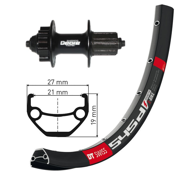 RP 26x1.90"Deore 6Loch Disc.ne.sg.r.36L DTSwiss 545 Disc Edelstahlspeichen ne.