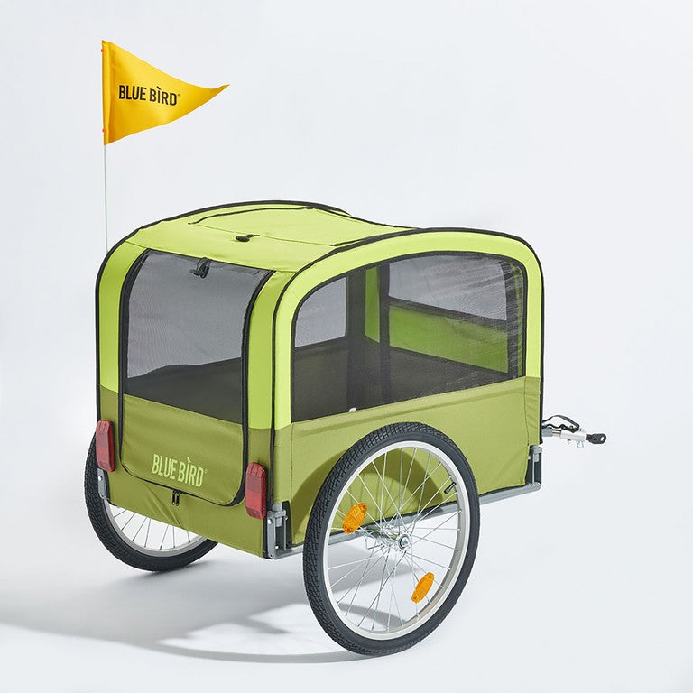 Rimorchio per bici Dog 20" verde/verde ch., p. mont. asse