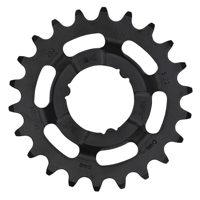 Pignone e-bike KMC per Shimano 1/2" x 1/8", 22 denti, nero