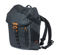 Basil Miles Fahrradrucksack aus Plane, Schwarz/Orange, 31 x 17 x 44 cm, 17 l