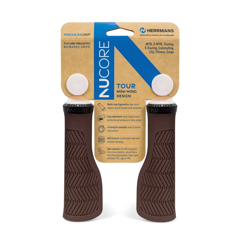 Manopole HERRMANS Nucore Tour Wave 130mm, Ø 22mm, marr DD47 BL+BR