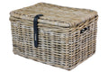 Basil Dax L Frontkorb, grau, grobmaschig, Rattan, mit Deckel