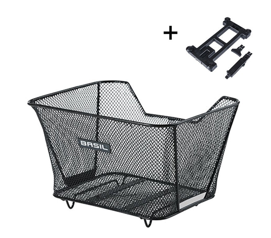 Cestino post. Basil Lesto MIK nero, maglie strette, acciaio, MIK