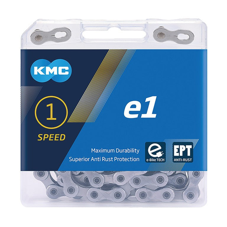Catena KMC e1 EPT per cambio al mozzo 1/2 x 3/32", stretta, 130 maglie, arg
