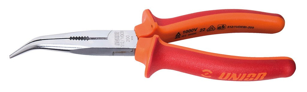 Pinza becchi piatti Unior pieg. a 45° a becchi lunghi, 170mm, 512/1VDEBI