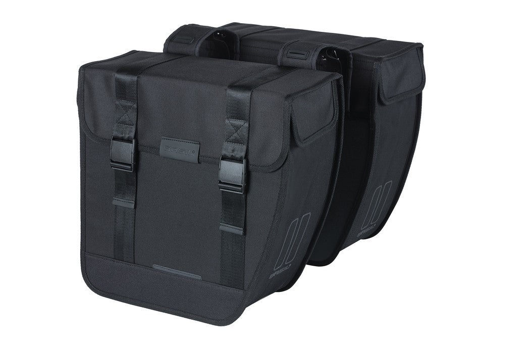 Basil Tour XL Doppeltasche, Schwarz, 35 x 14 x 35 cm, 35 l
