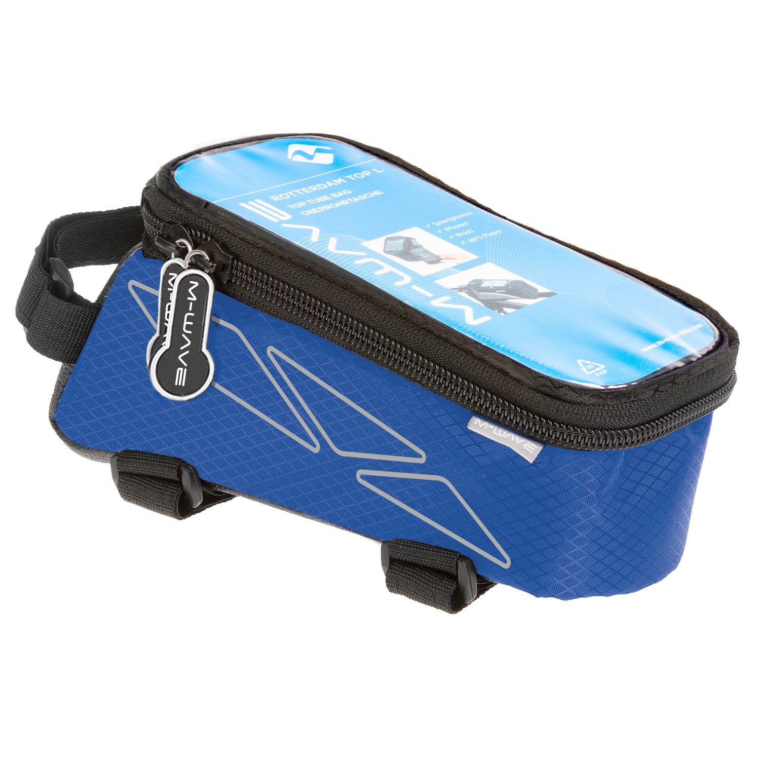 M-WAVE top tube bag for smartphone blue