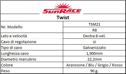 SUNRACE M2 8v cambio destra