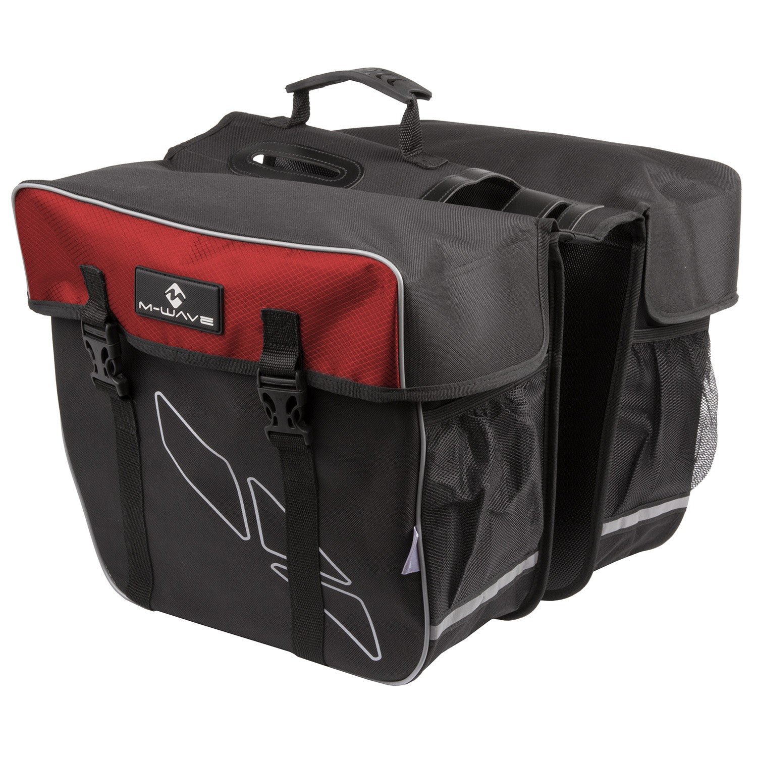 M-WAVE rear pannier bag AMSTERDAM DOUBLE black/red