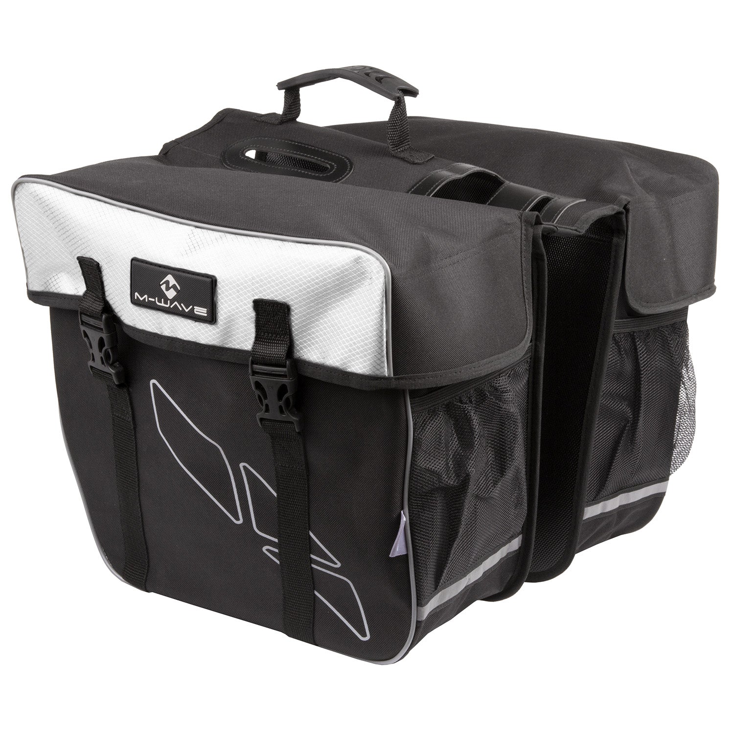 M-WAVE rear pannier bag AMSTERDAM DOUBLE black/white
