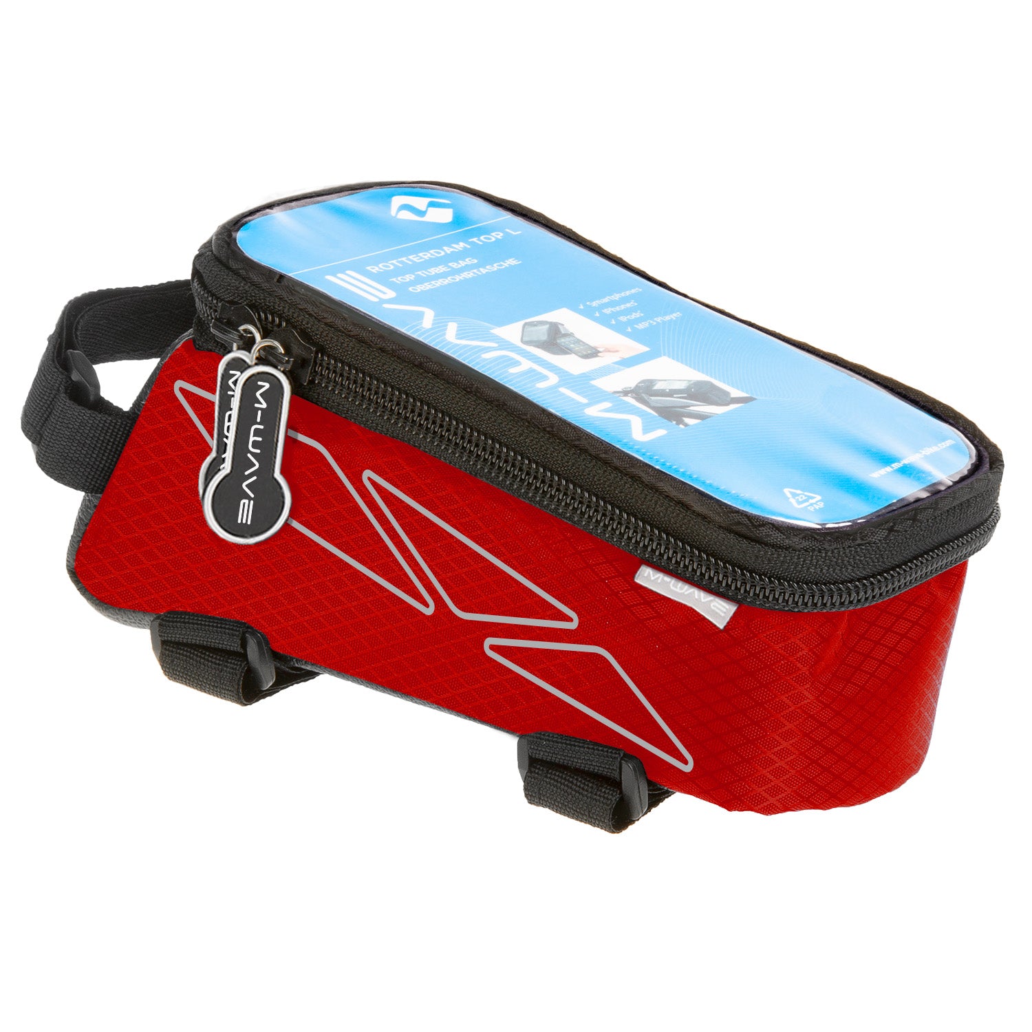 M-WAVE top tube bag for smartphone red