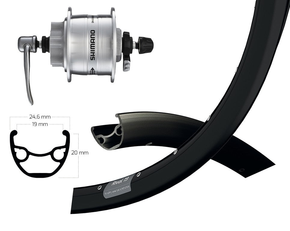 Vorderrad 29" DH3D32 silber sg.rap.32f Ryde Rival 19 Disc schwarz Speichen Edelstahl