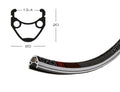 Llanta Exal XR 1 de 28", negra, 32 agujeros, 622-13, LV 6,5 mm