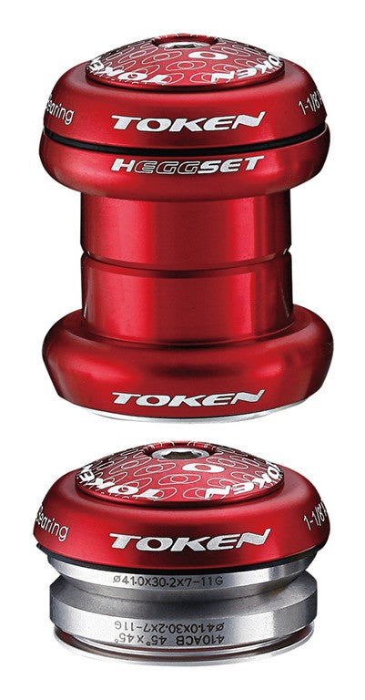 Juego de dirección TOKEN hEGGset AHead 2in1 1 1/8" rojo (34/41mm)