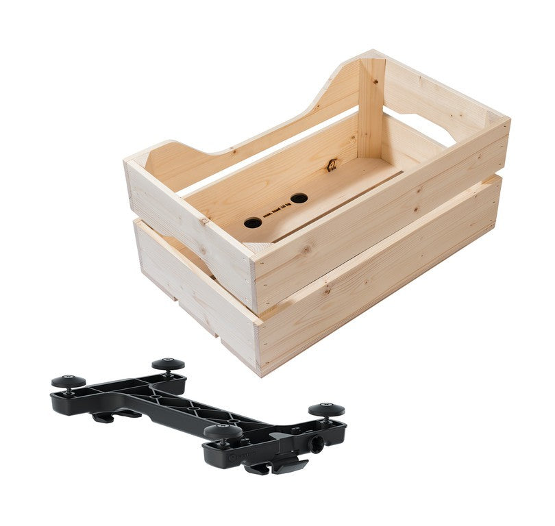 Caja de madera Racktime Woodpacker 2.0 49x24,1x29,5cm, natural, 25l, Snapit 2.0