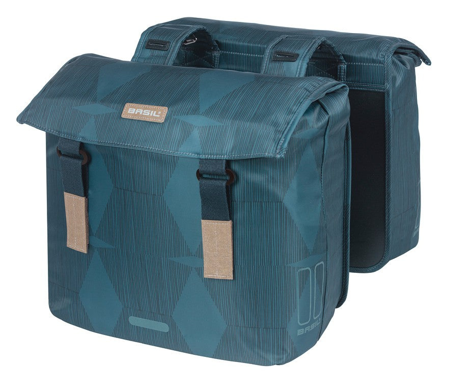 Bolsa doble Basil Elegance Azul Estate, 40x38x16cm, 40-49L