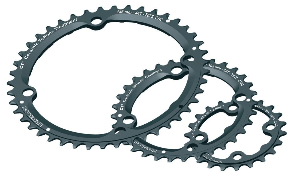 Corona Stronglight Type XTR 05/06 esterna, 44 denti, nera, 9-vel.