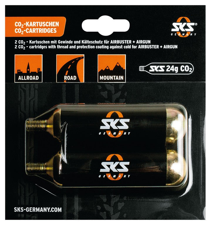 Cartucce di ric. SKS p.Airbuster+Airgun 24g, con filett. (set da 2 pezzi)