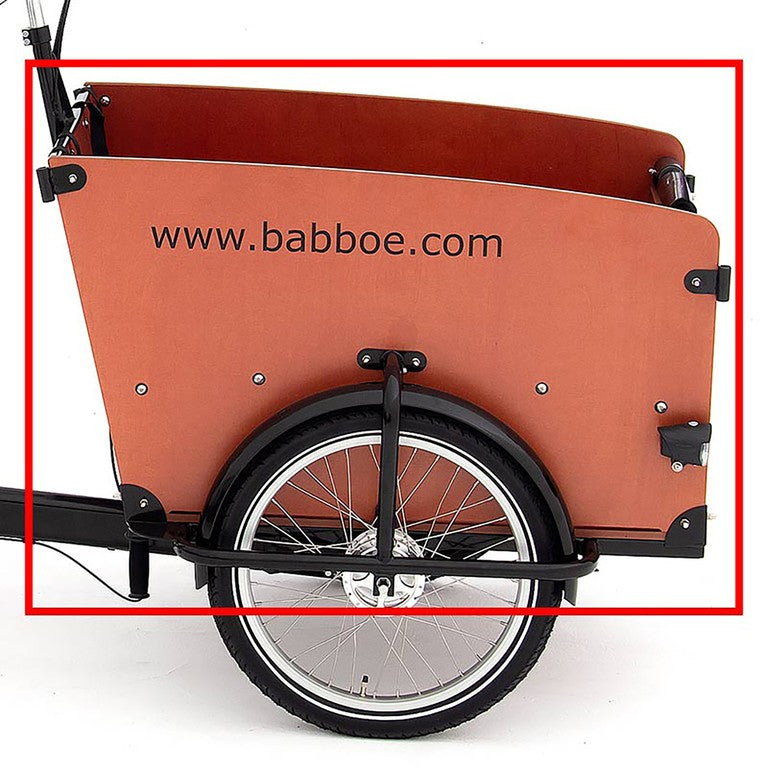 Pannello laterale Babboe Big,Holz,dx,pronto p. illuminazione