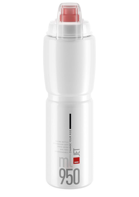 Borraccia Elite Jet Plus 950ml, trasparente/rosso, polietilene