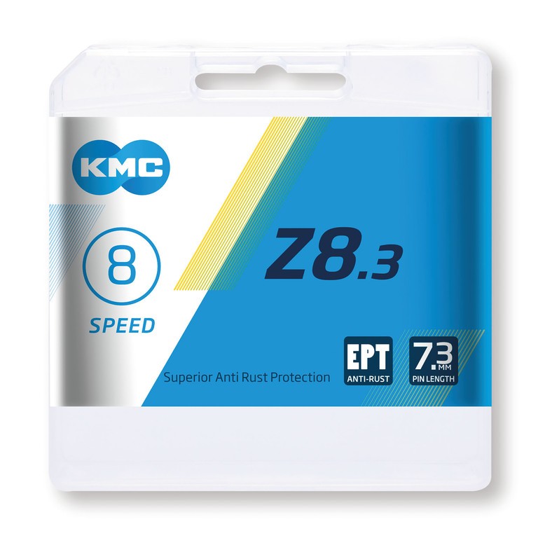 Catena KMC Z8 EPT antiruggine 1/2" x 3/32", 114 maglie, 7,3mm, 8vel.