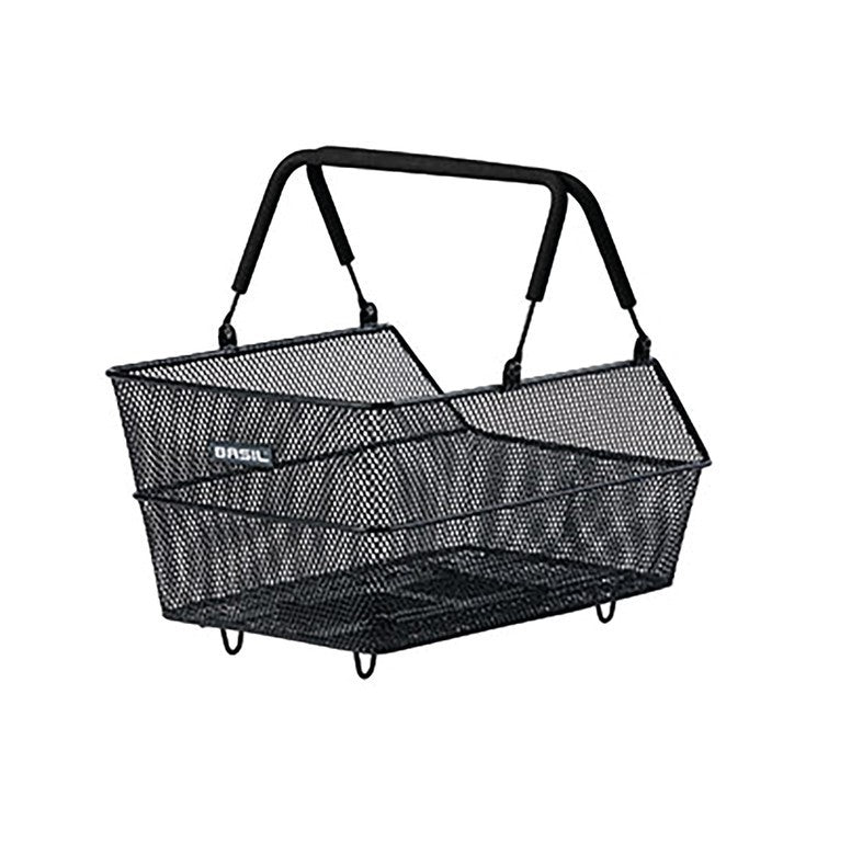 Cestino post. Basil Cento S MIK nero, maglie fini, acciaio, MIK