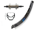 Hinterradfelge r.26x1.75, starr, geschlitzt, 36 Loch, Exal ZX 19, Farbe Schwarz/Farbe Silber, Niro Rays