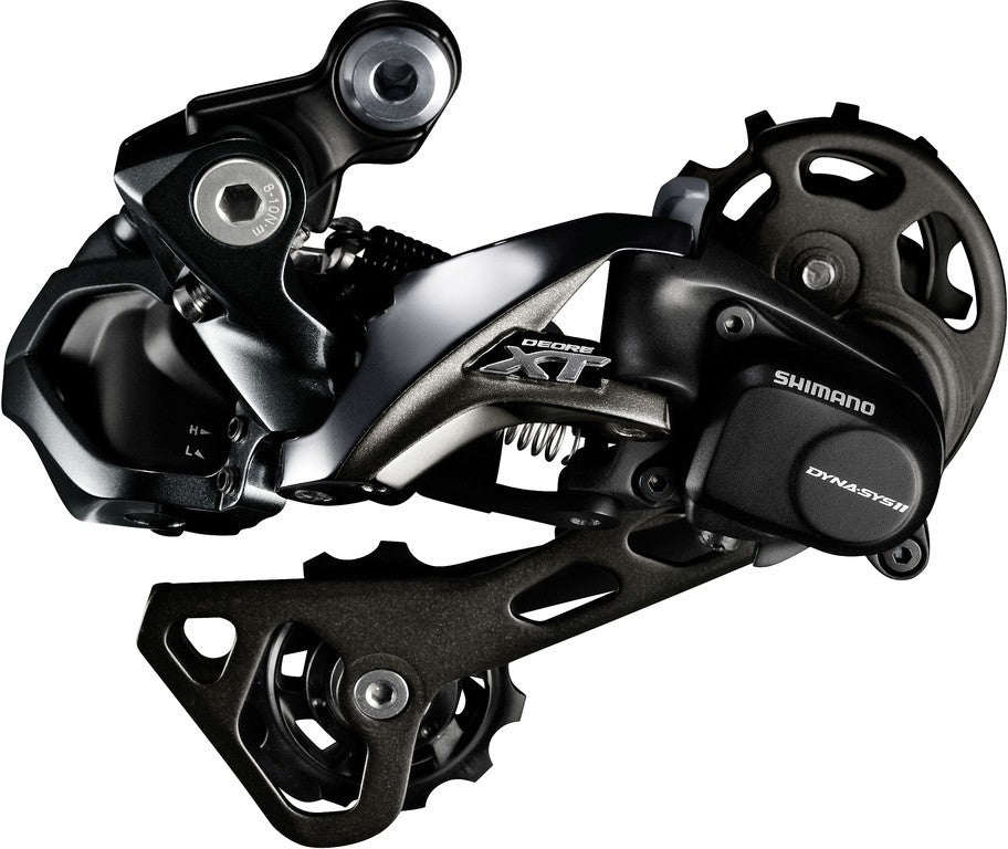 Deragliatore post. Deore XT Di2 11 vel., gabbia media, Shadow Plus