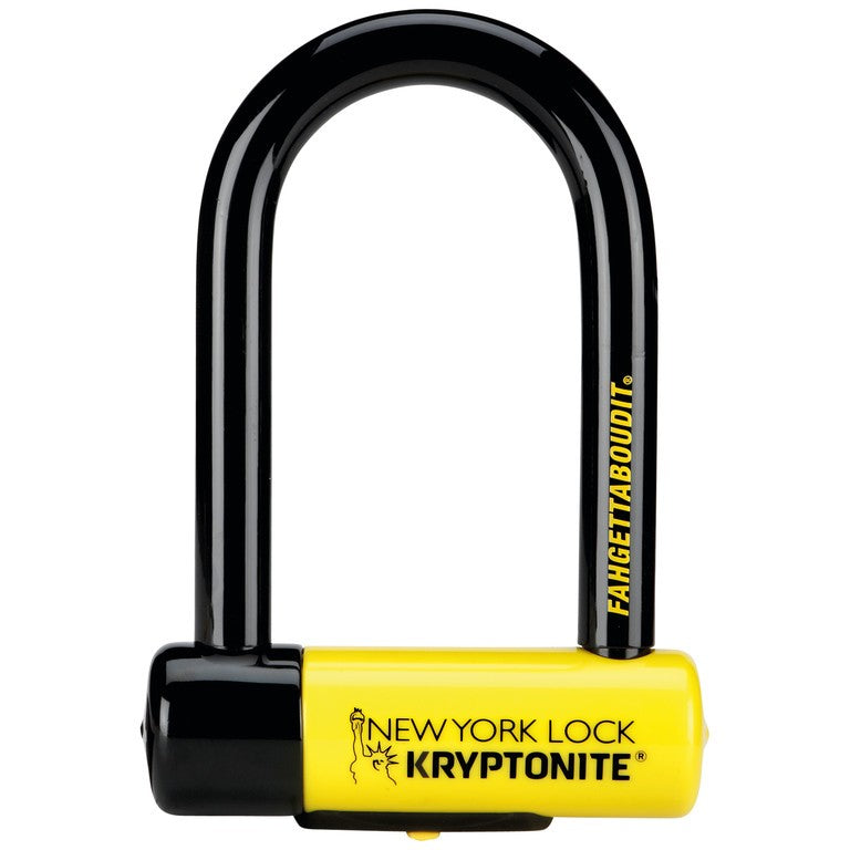 Lucc. arco Kryptonite NY FAHGETTABOUDIT 8,3x15,3cm, nr/giallo,3 chiavi