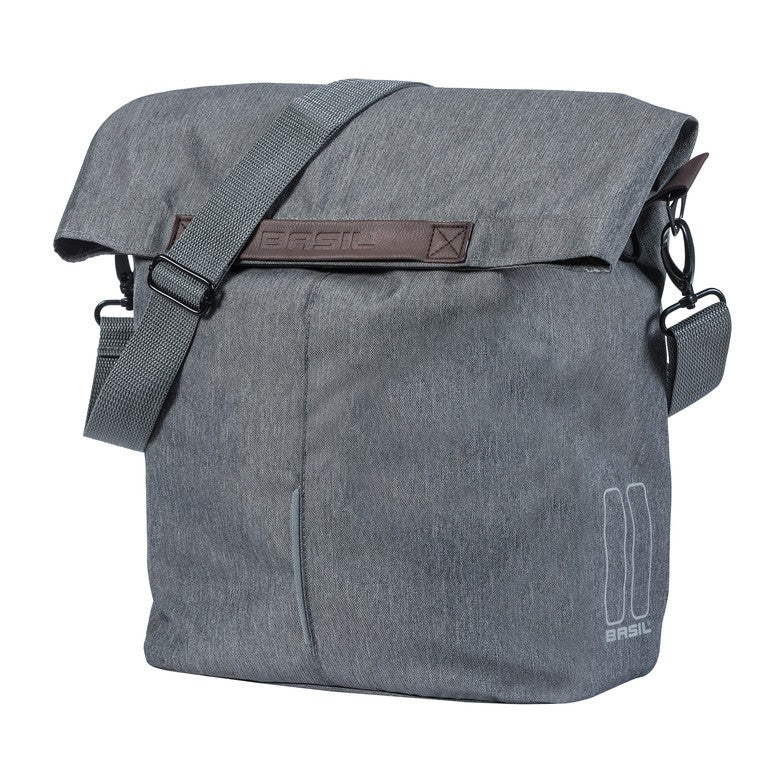 Bolso de mano Basil City gris, 13 x 29 x 31 cm, 14-16 l, con cierre de gancho