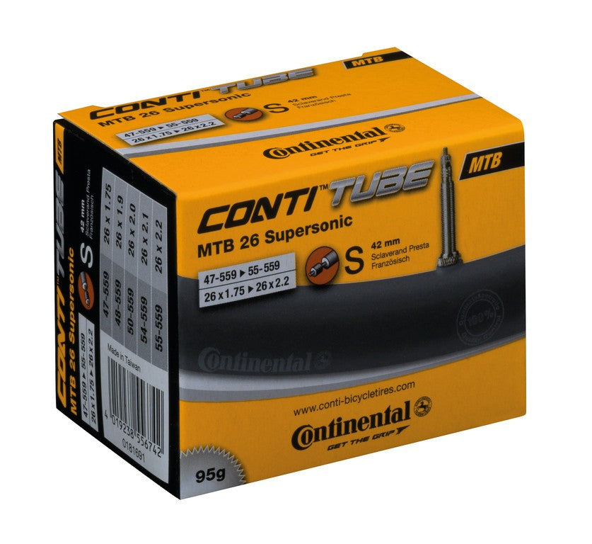 Cámara de aire Conti MTB 26 Supersonic 26x1.75-2.20" 47/55-559 VP 42 mm