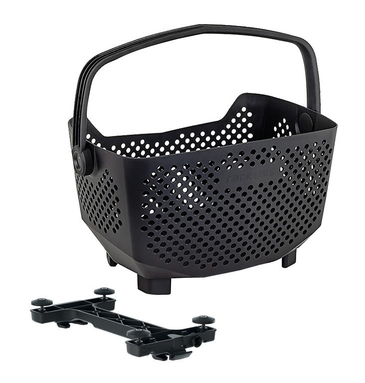 Cesta de sistema Racktime Baskit Edge 2.0 43x24x29cm, negra, 20l, Snapit 2.0