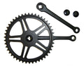 Kurbelgarnitur, Stahl, 46 Zähne, 170 mm, schwarz, Vierkantachse