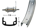 r.ant.18" 305-19allu.20 buchi,col.arg.. mozzo c.freno a controp.,raggi di zinco