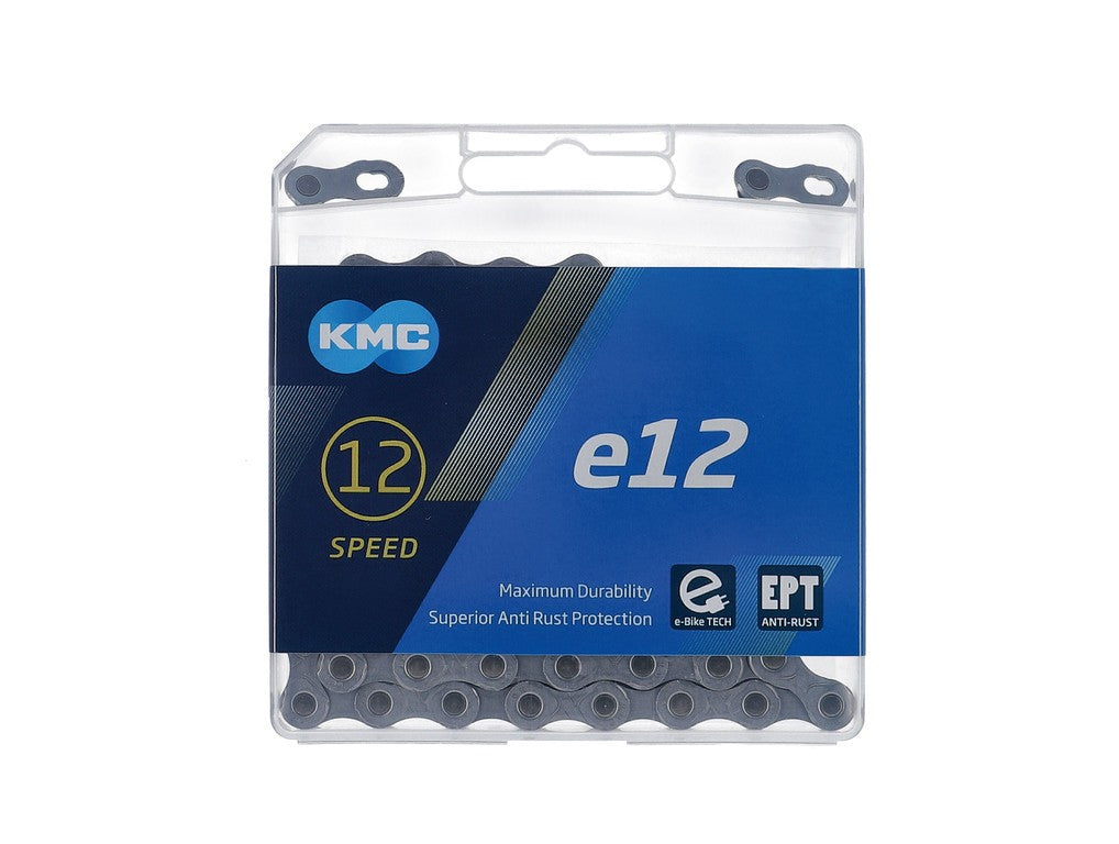 Catena cambio KMC e12 EPT 1/2"x11/128",130 ma.,12v.,arg scuro